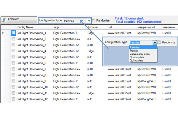 Automated creation of test configurations